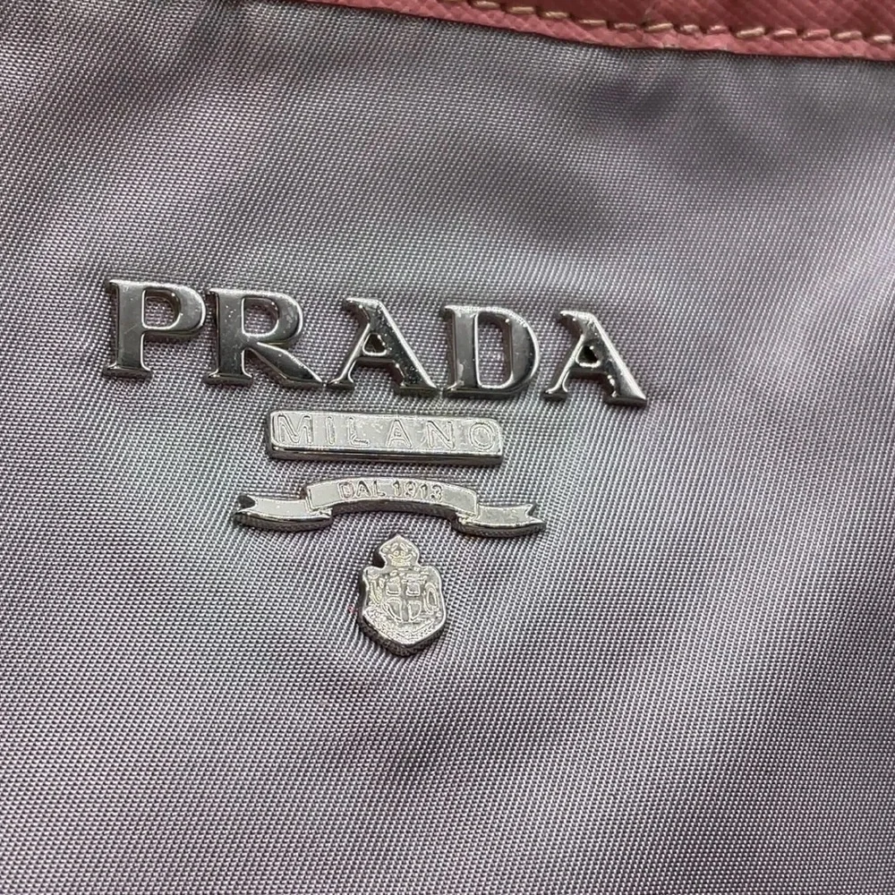 Authentic Prada Saffiano Nylon Gray Tote Bag W/C